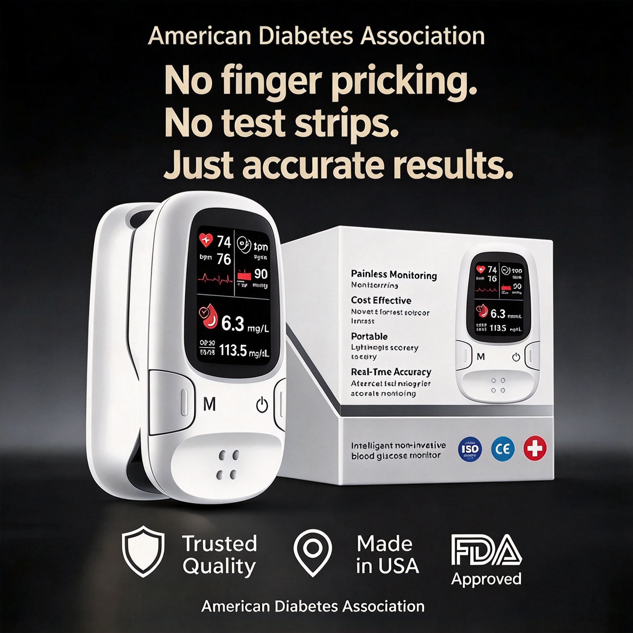 🩸Smart Non-Invasive Glucose Meter – Simple, Convenient & Easy to Use ✨