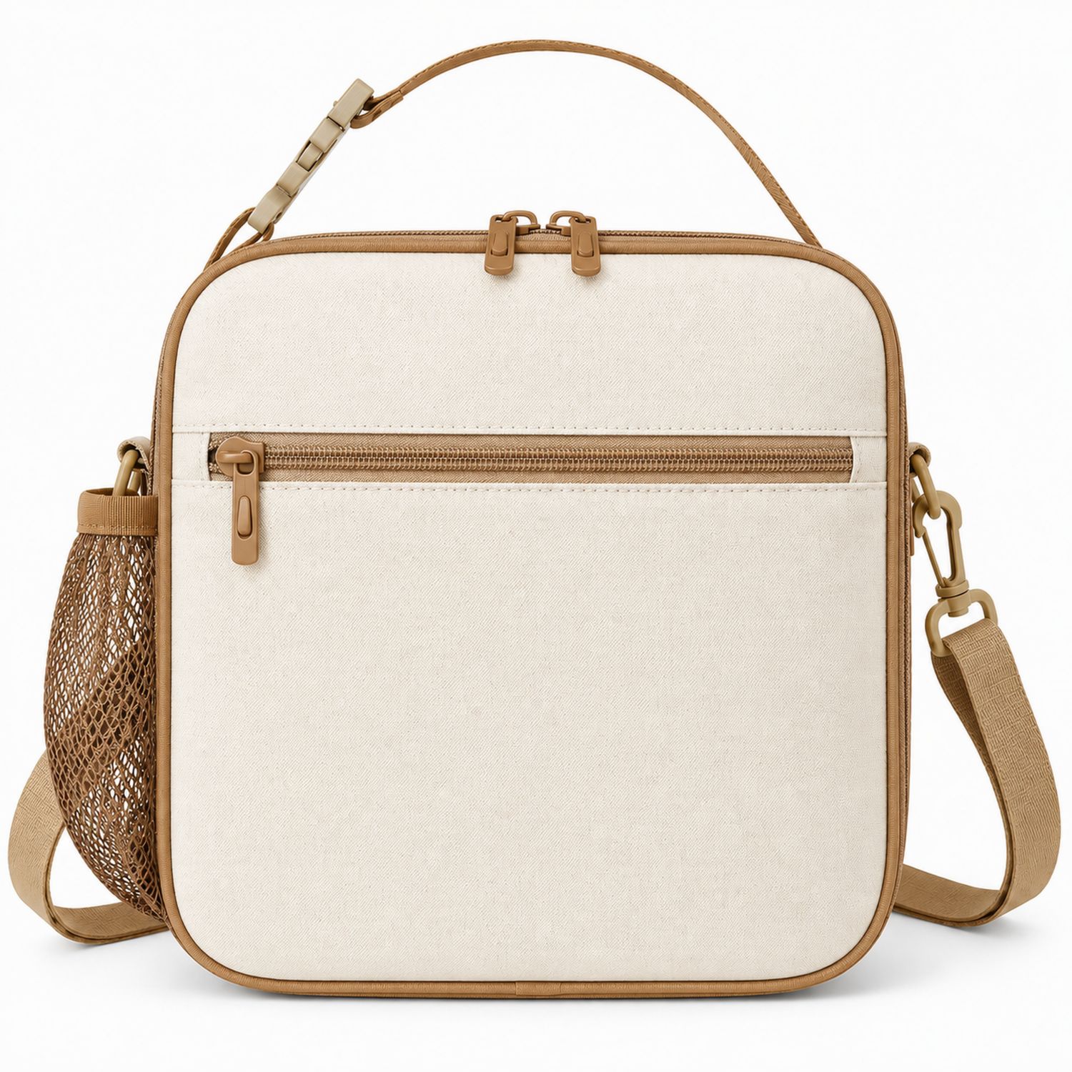 Borsa Termica da Pranzo Beige con Tracolla Regolabile