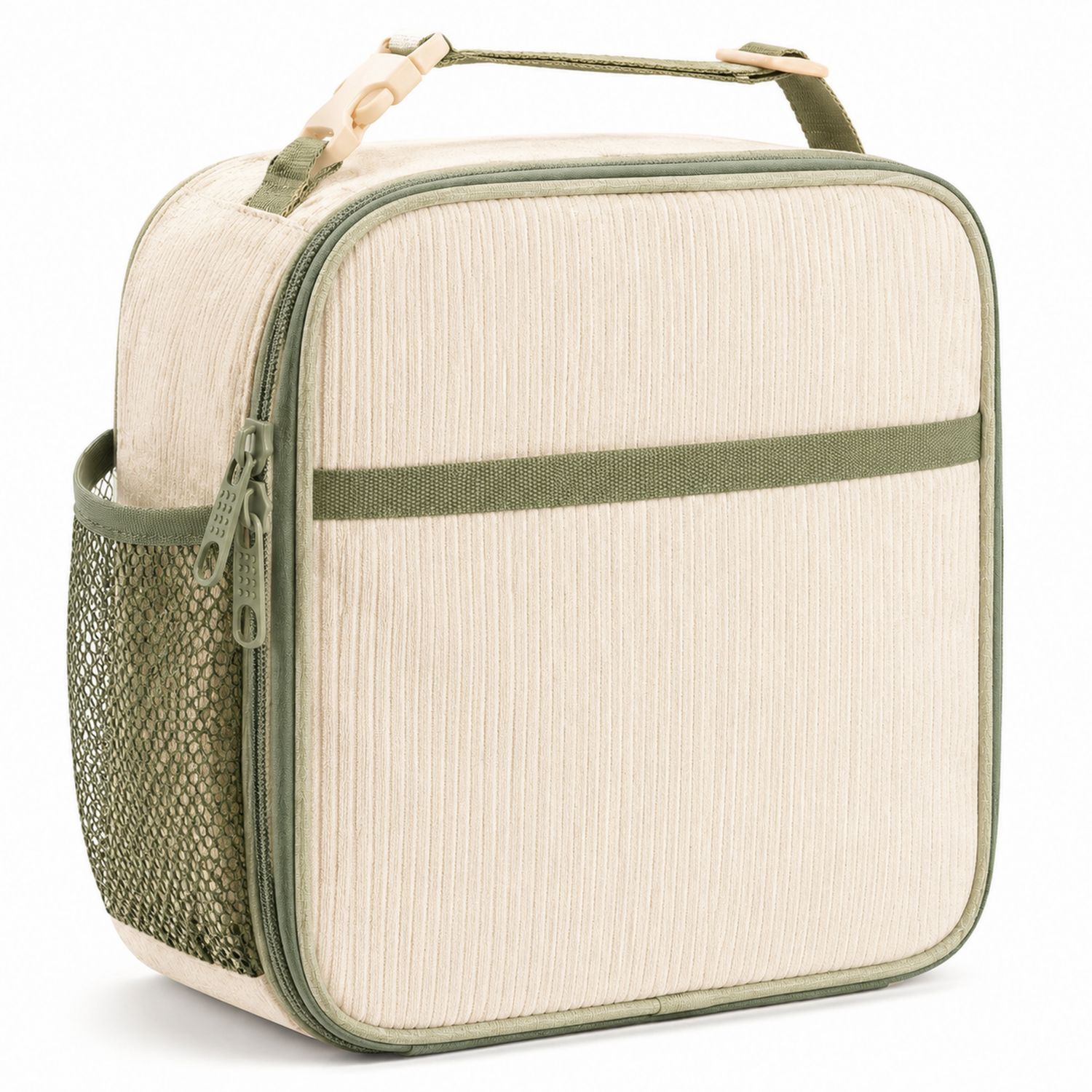 Borsa Termica con Manico Resistente Beige e Verde