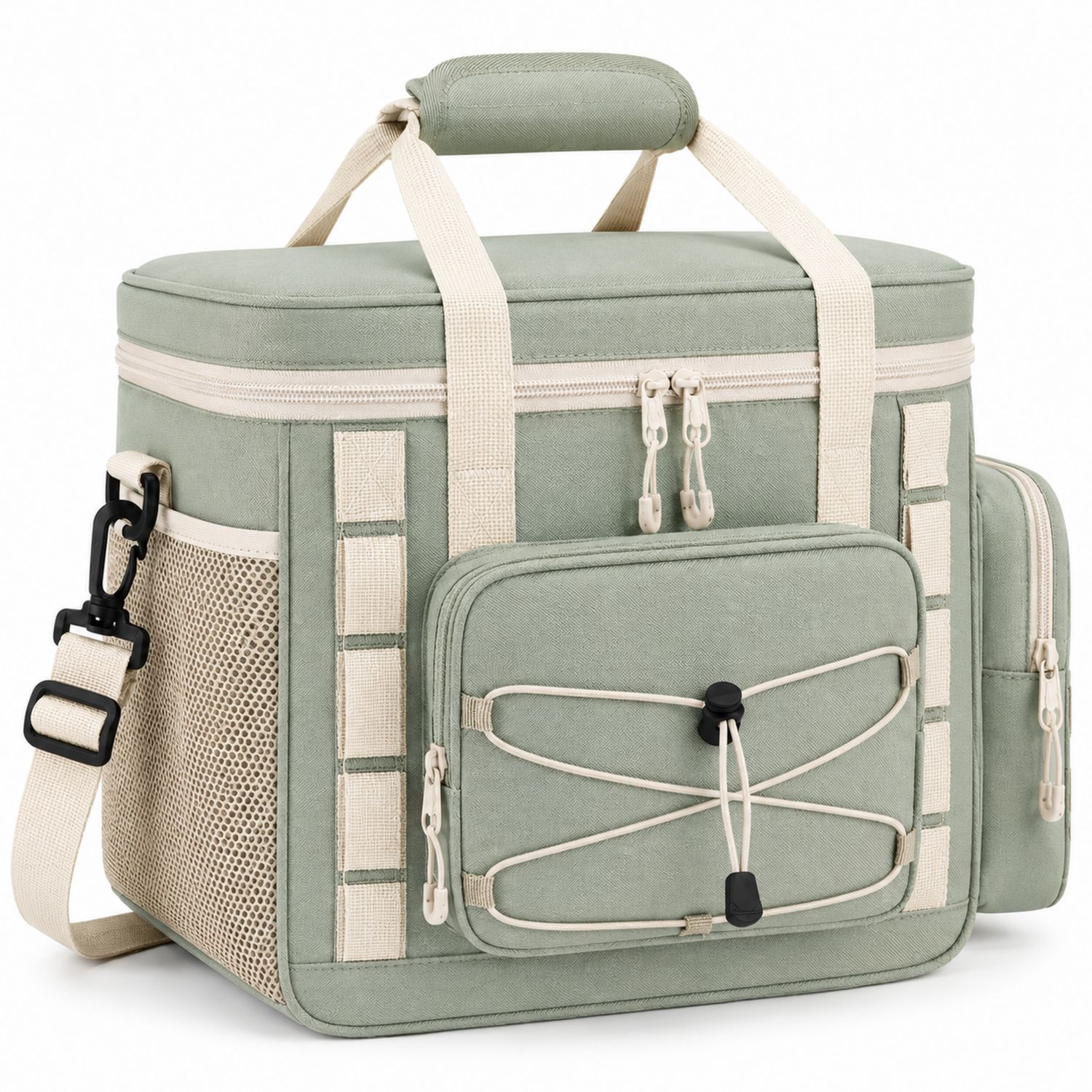 Borsa Termica Verde Salvia con Tasche Multiple e Tracolla