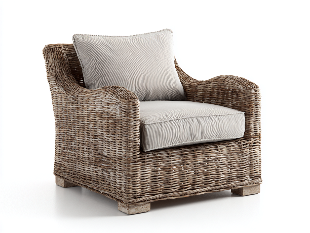 Poltrona da giardino - rattan sintetico - 82x78x88 cm - naturale - stile rustico moderno-Lumanihaus