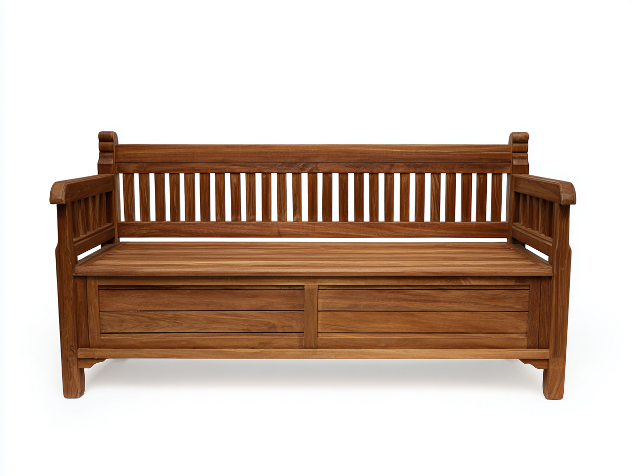 Panche da giardino - Legno - 138x62x92 cm - Marrone - Design classico con contenitore-Lumanihaus
