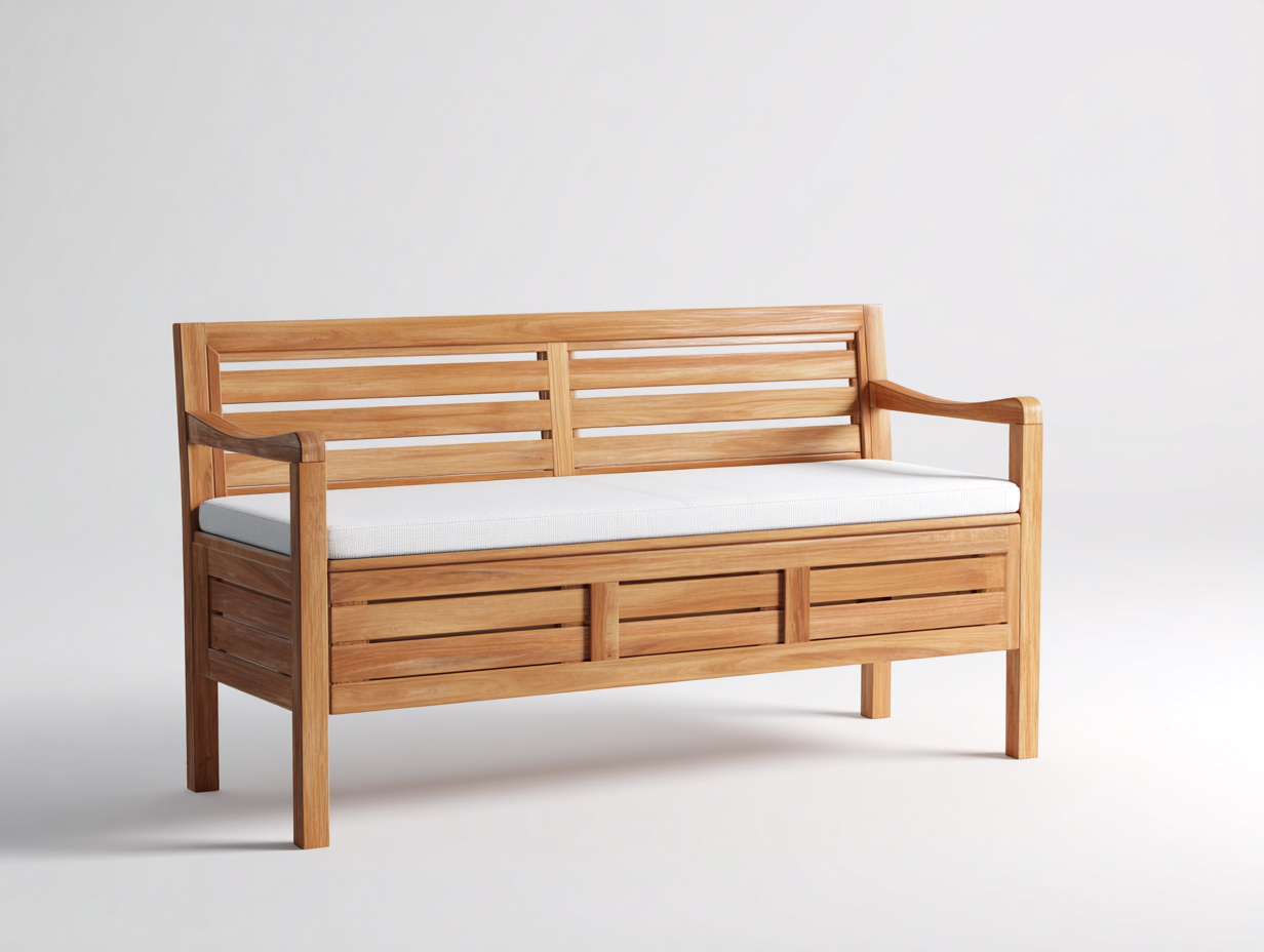 Panche da giardino - Legno - 128x60x90 cm - Naturale-Bianco - Design moderno con contenitore-Lumanihaus