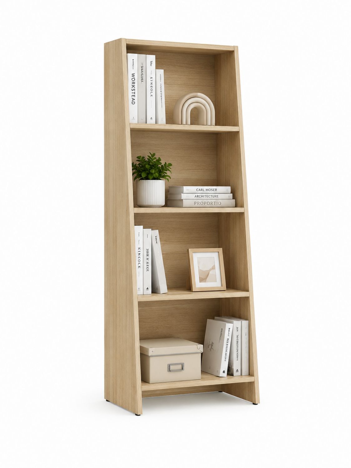 Libreria Scaffale in Legno di Rovere Chiaro 4 Ripiani 180x60x30 cm