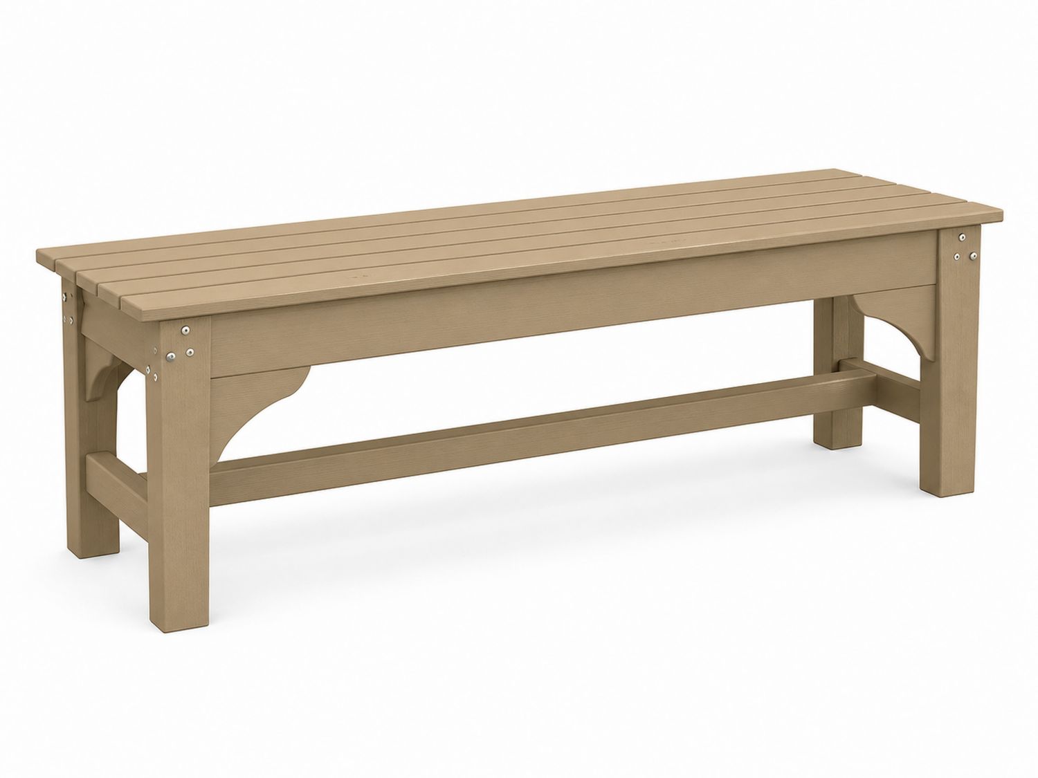 Panchina rettangolare in legno di pino 120 cm Beige