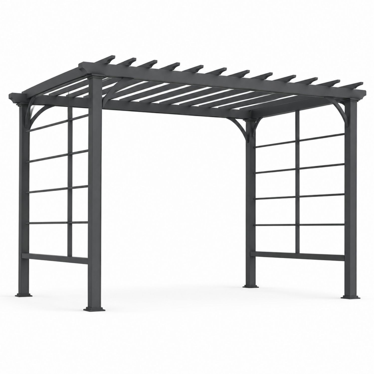 Pergola da Giardino in Acciaio Nero 3x3m