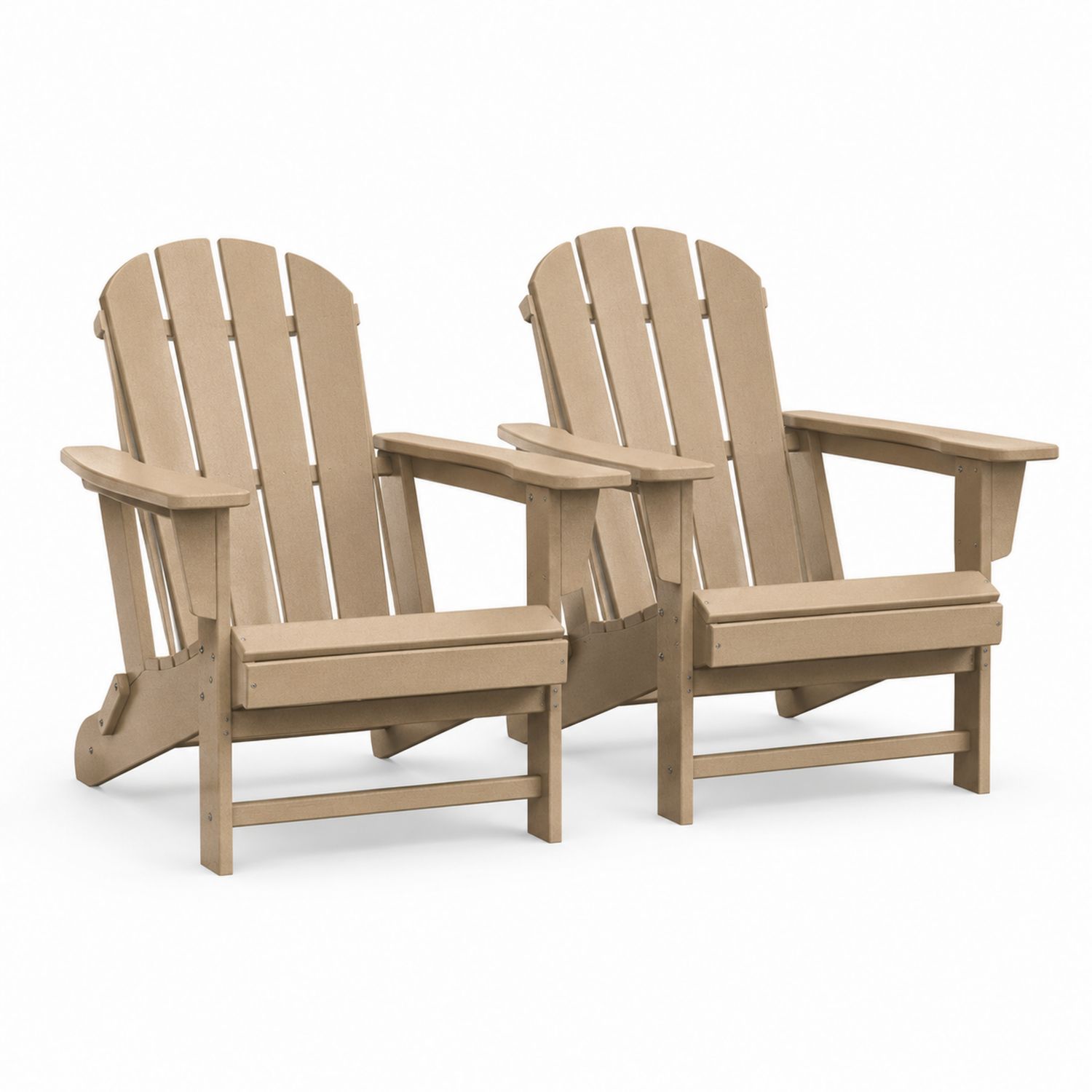 Set di Sedie da Esterno Adirondack in Polietilene Riciclato Beige