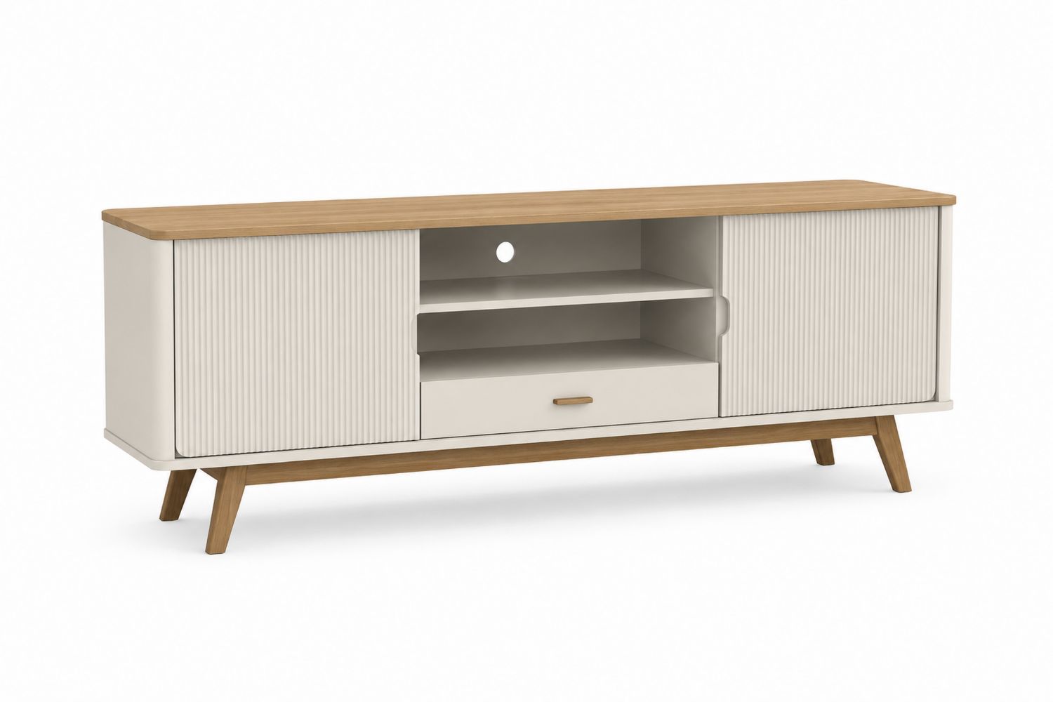 Mobile TV in Legno e MDF Colore Bianco e Quercia