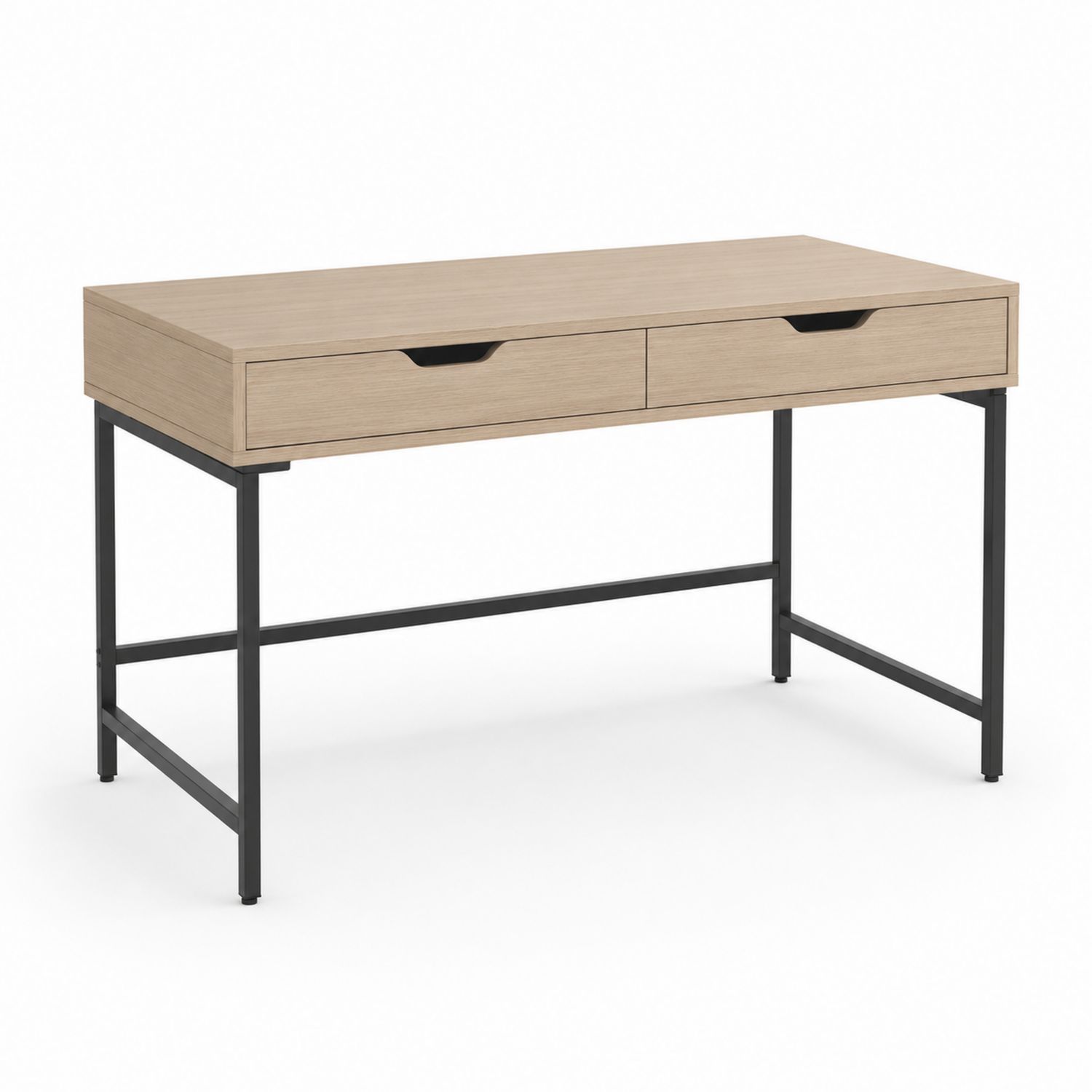 Scrivania in MDF e metallo nero con cassetti 120x50x75 cm