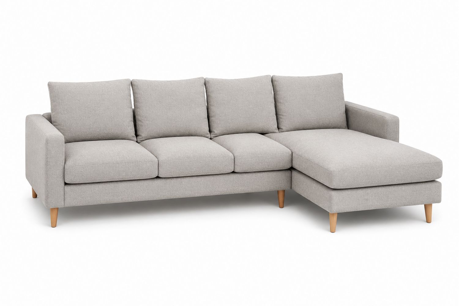 Divano angolare in tessuto con chaise longue