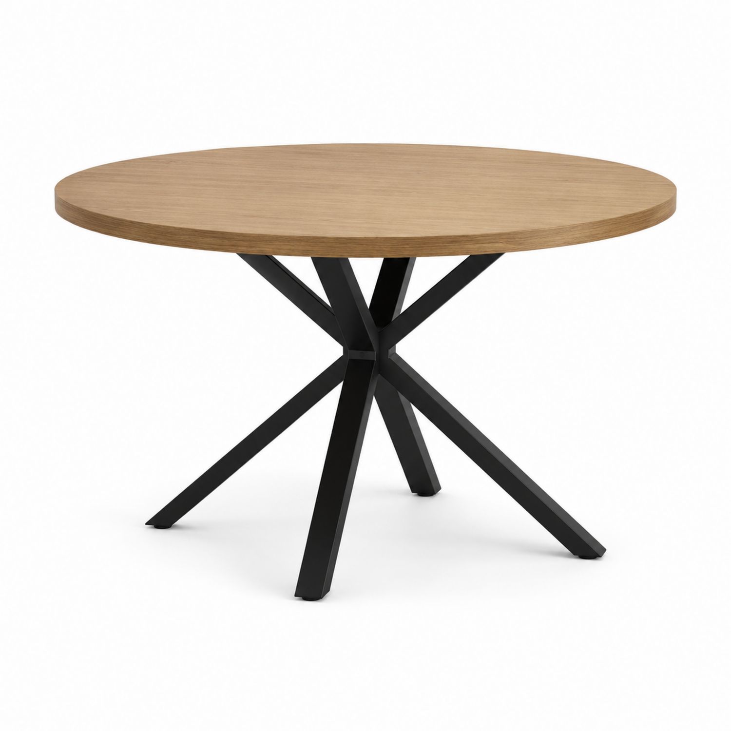 Tavolo da pranzo rotondo in legno e acciaio 120 cm