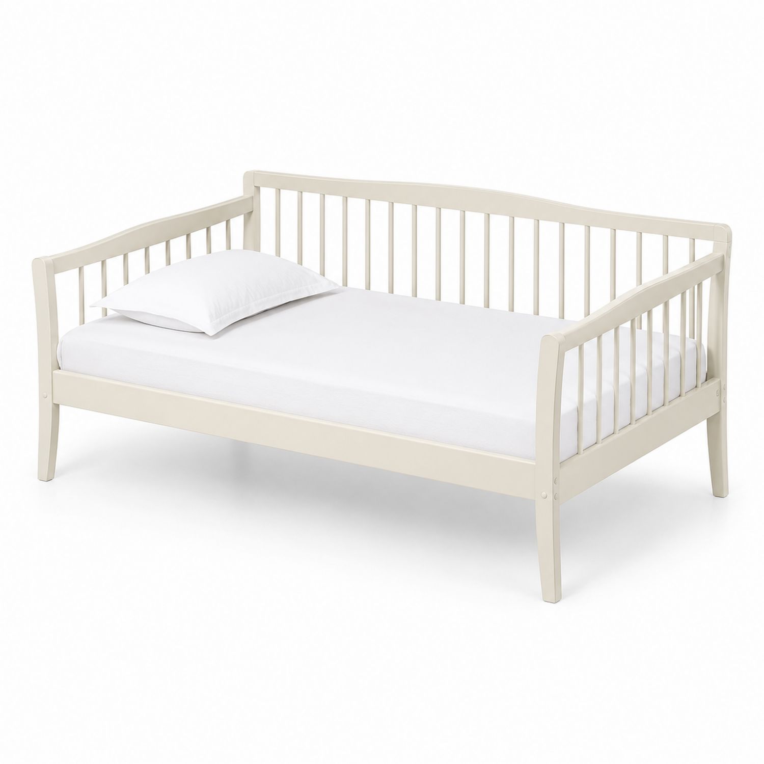 Letto in legno crema con sponde