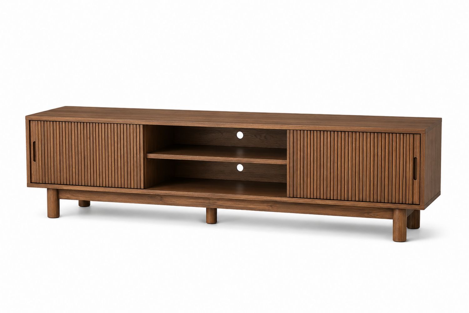 Mobile TV in legno massello 180x45x55 cm Marrone