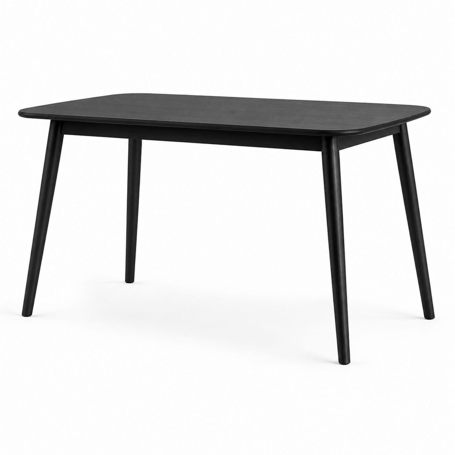 Tavolo da pranzo rettangolare in legno nero 140x80x75 cm