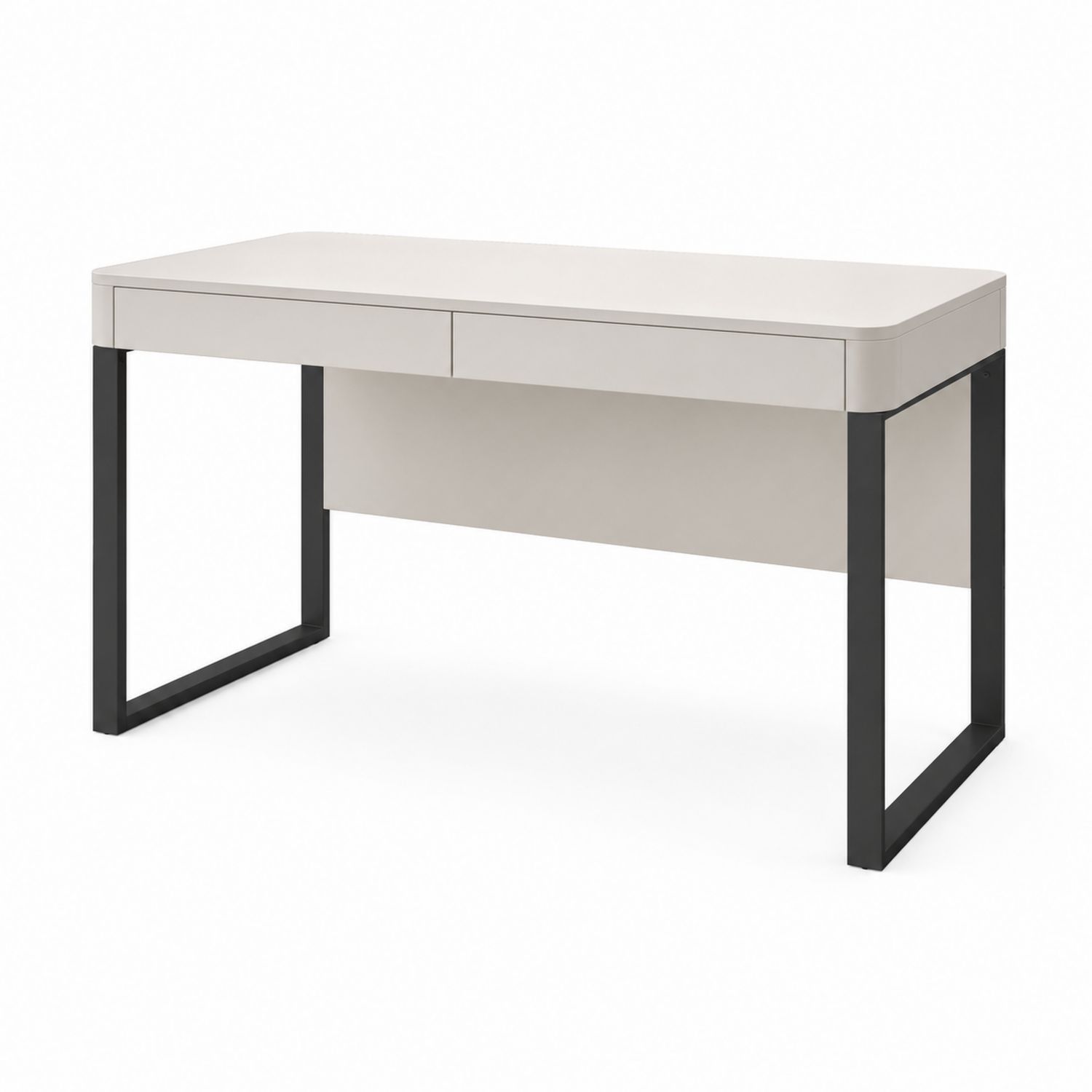 Scrivania rettangolare in MDF e acciaio bianco