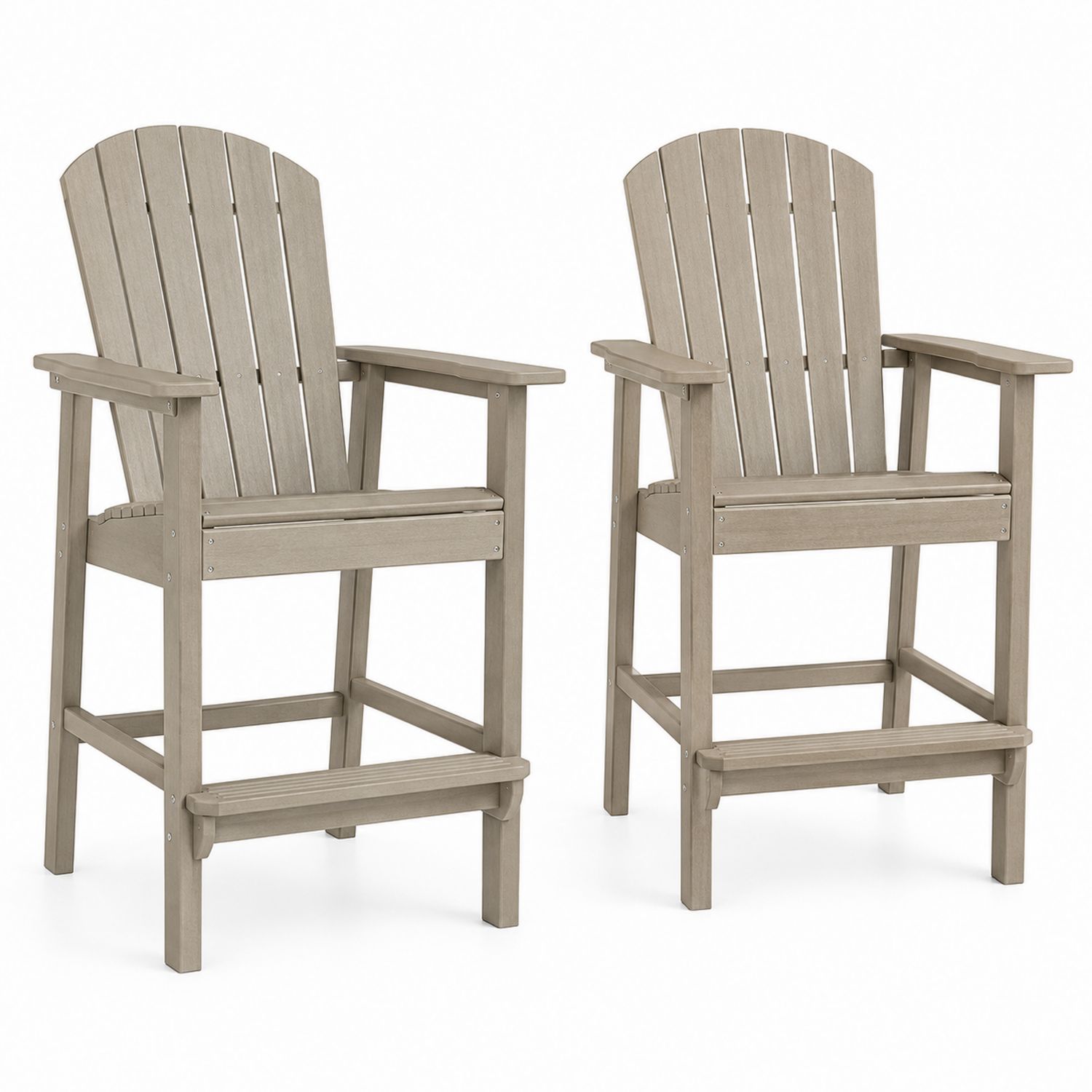 Set di 2 sedie da esterno in legno composito grigio
