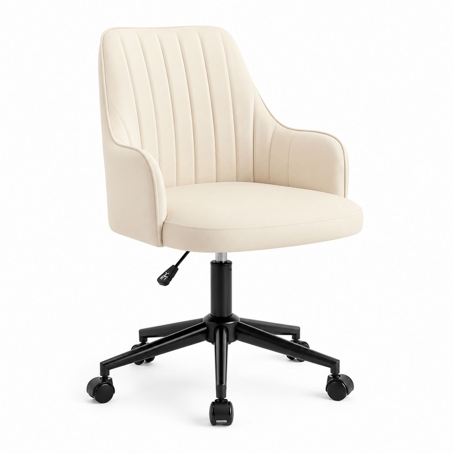 Sedia da Ufficio Regolabile in Velluto Beige