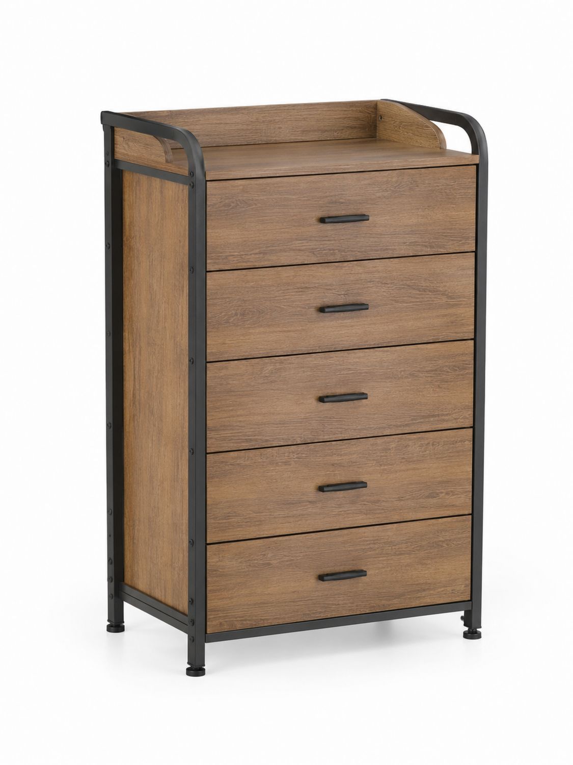 Cassettiera in Legno e Metallo con 5 Cassetti