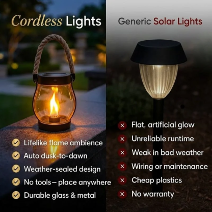 ✨Last Day Promotion--Dancing flame Solar Lantern Outdoor Lights