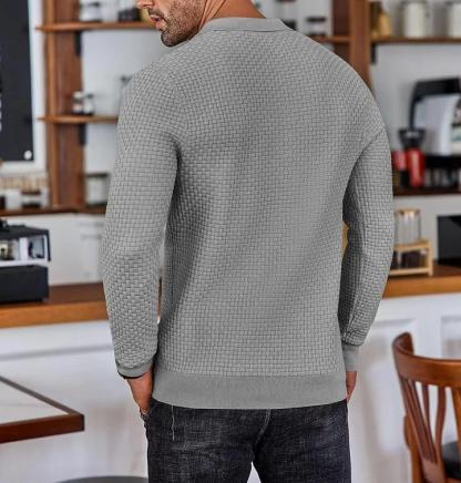 CLEARANCE🔥 Men's Casual Knitted Sweater Long Sleeve Polo Shirt