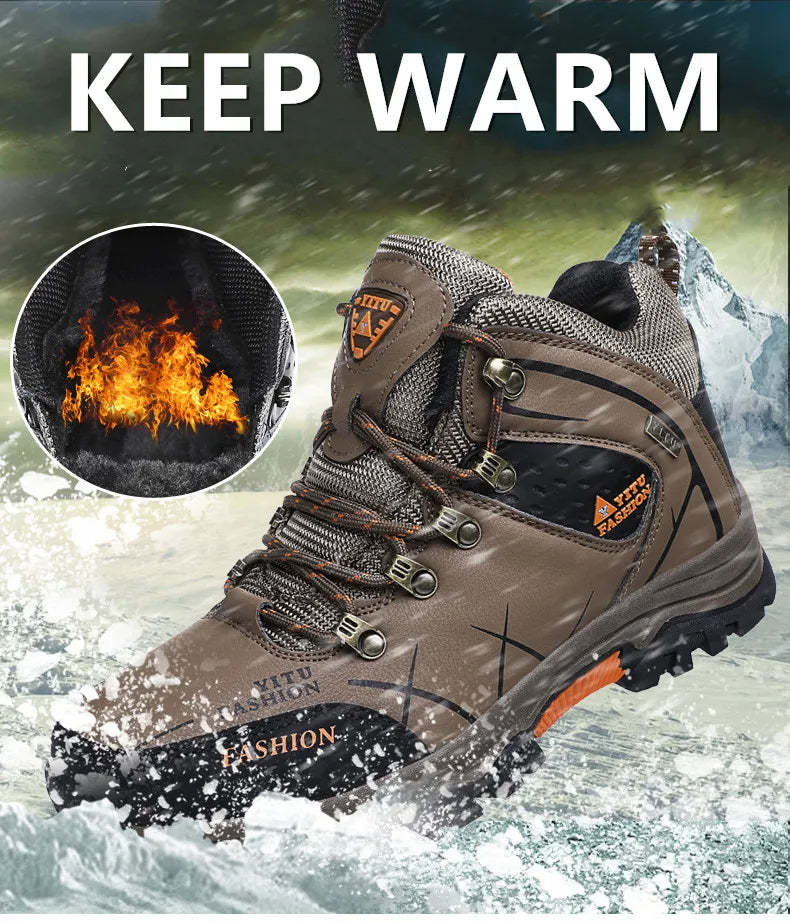 Men's outdoor waterproof mountaineering snow sports shoes