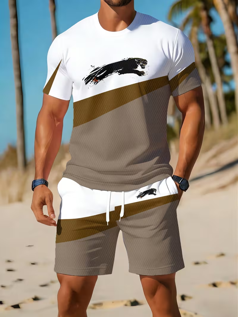 ⏰ Letzter Tag: 50% Rabatt! 🔥-Sportliches Herren Sommer-Set mit T-Shirt & Shorts