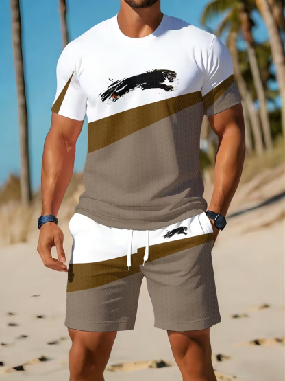 ⏰ Letzter Tag: 50% Rabatt! 🔥-Sportliches Herren Sommer-Set mit T-Shirt & Shorts
