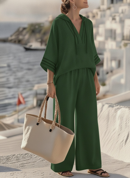 New Arrivals🔥Women's Hooded Cotton Linen Two-Piece Set