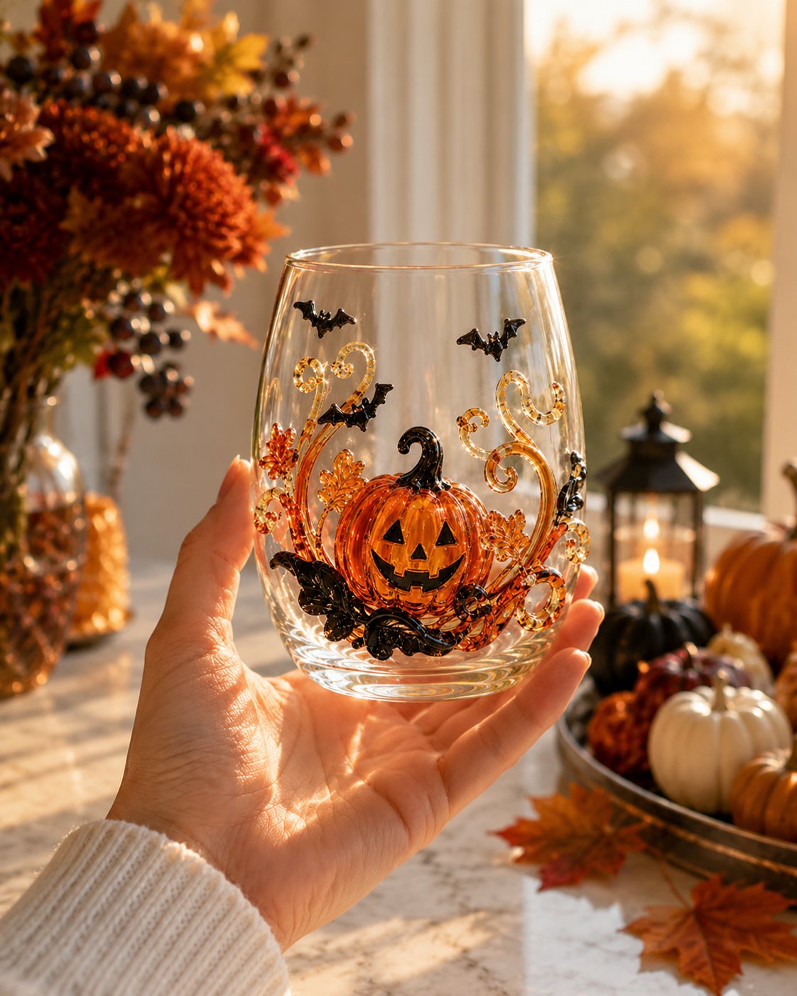🎃 3D Halloween Glassware Collection | Spooky Designs, Festive Sips & Cozy Fall Moments
