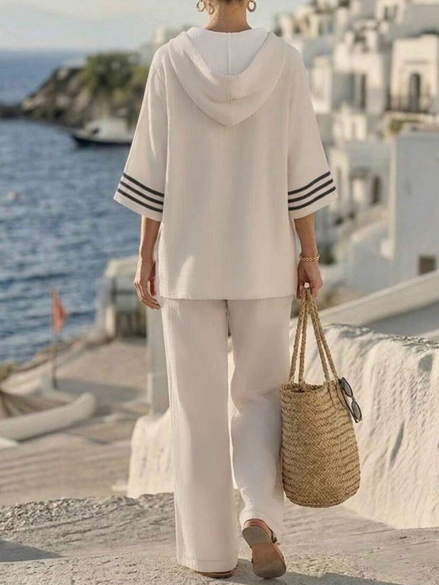 New Arrivals🔥Women's Hooded Cotton Linen Two-Piece Set