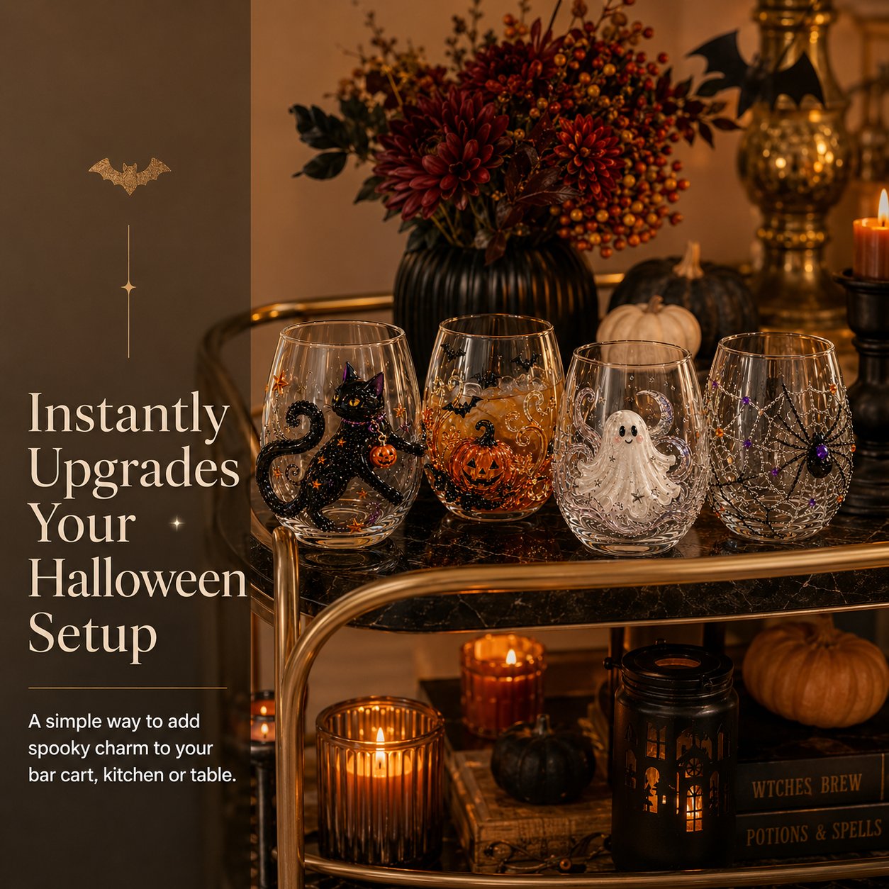 🎃 3D Halloween Glassware Collection | Spooky Designs, Festive Sips & Cozy Fall Moments