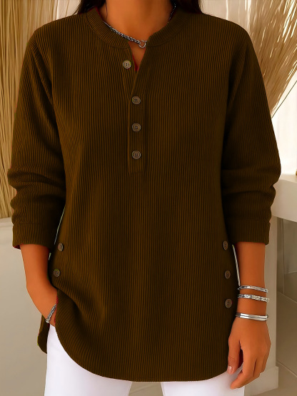 CLEARANCE SALE🔥 Women's Casual Solid Crew Neck Loose Knit Pullover