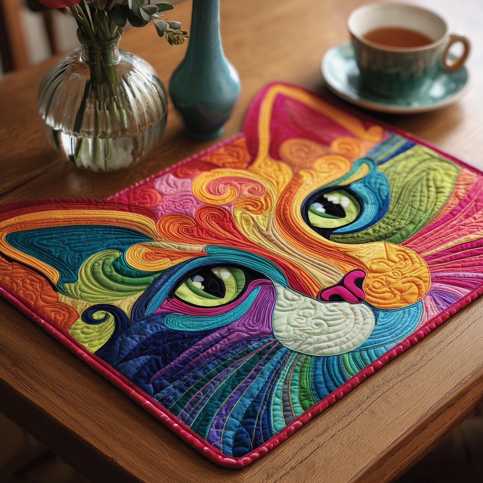 Swirly Cat Quilted Placemat GFTONT1336