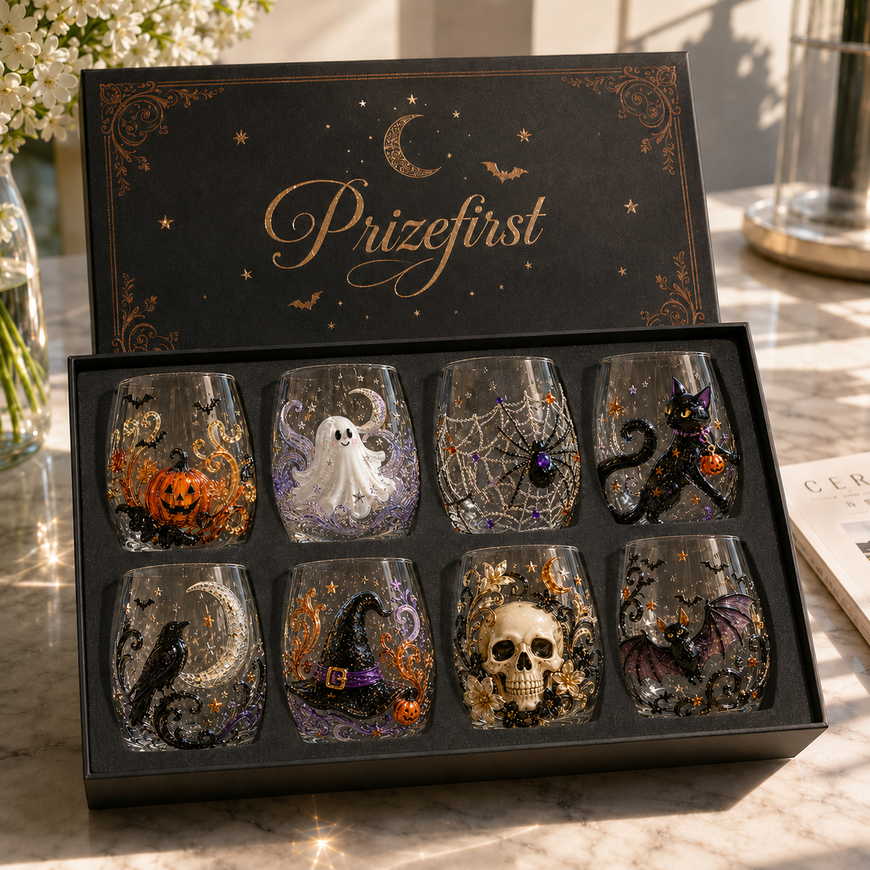 🎃 3D Halloween Glassware Collection | Spooky Designs, Festive Sips & Cozy Fall Moments