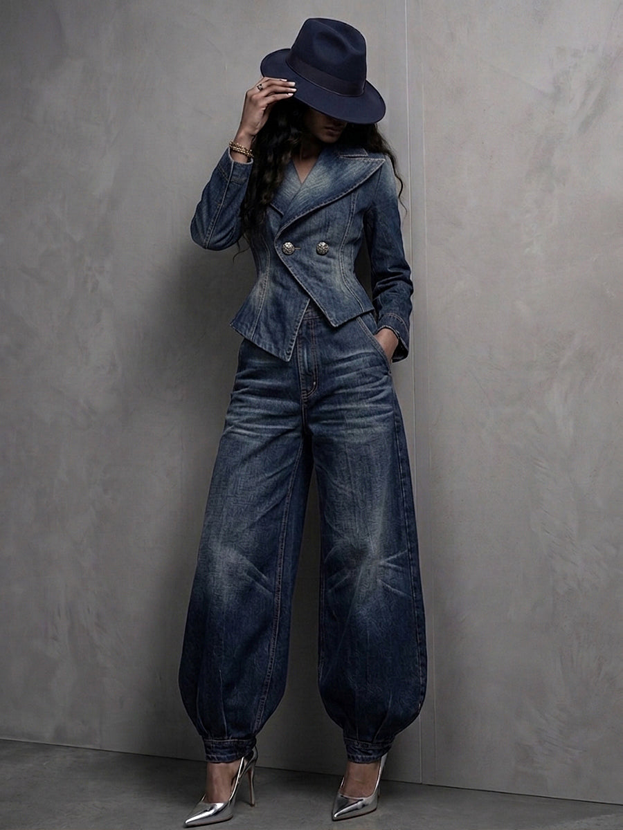🤲LAST DAY SAVE 49%🔥 Figure-Flattering Denim 2-Piece Set
