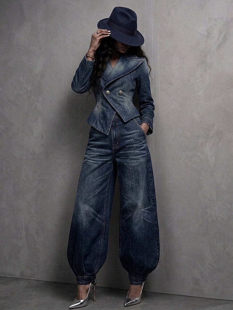 🤲LAST DAY SAVE 49%🔥 Figure-Flattering Denim 2-Piece Set