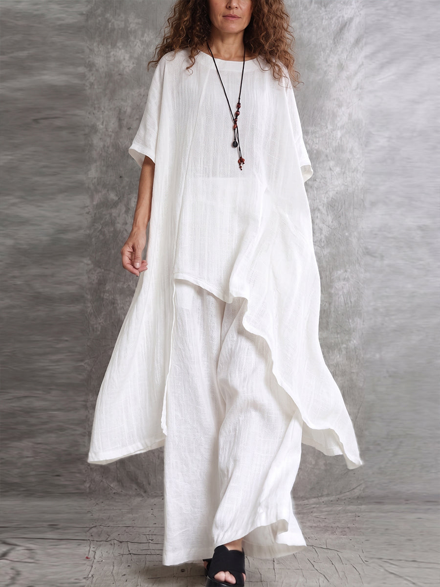 【Buy 2 Free Shipping】Casual Long Top And Pants Two-piece Set