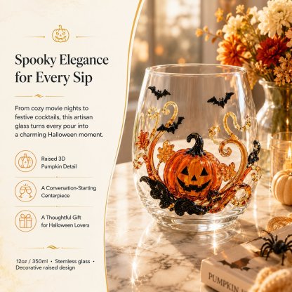 🎃 3D Halloween Glassware Collection | Spooky Designs, Festive Sips & Cozy Fall Moments