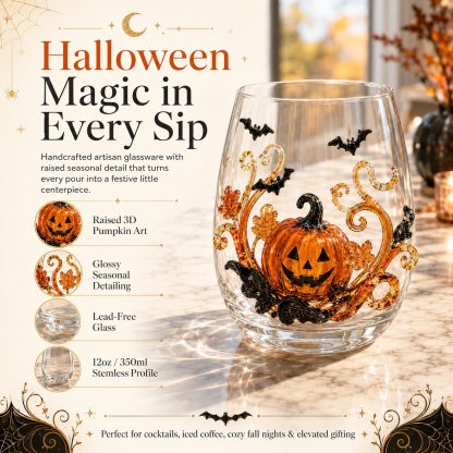 🎃 3D Halloween Glassware Collection | Spooky Designs, Festive Sips & Cozy Fall Moments