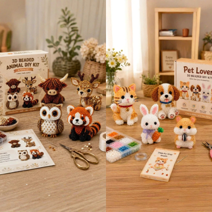 🧵✨ Tiny 3D Beaded Animal DIY Kit