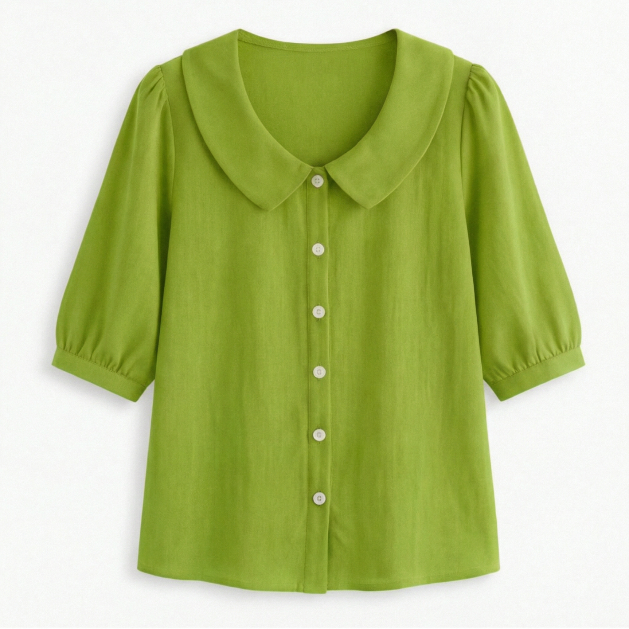 Retro Peter Pan Collar Button Up Blouse