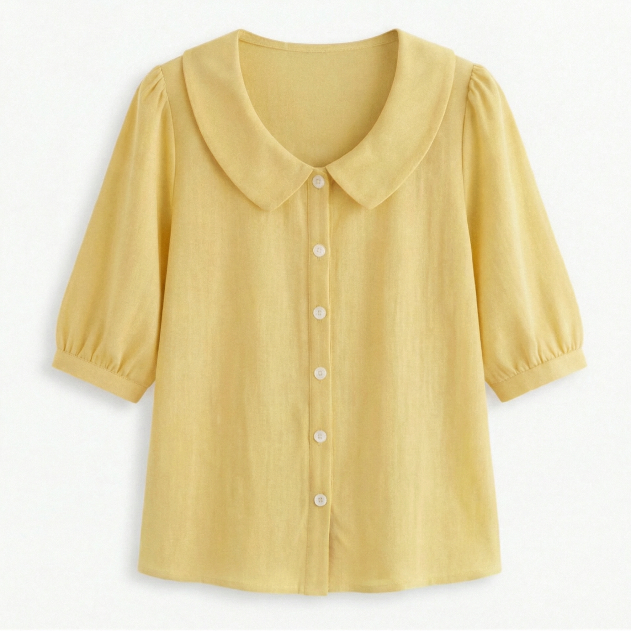 Retro Peter Pan Collar Button Up Blouse