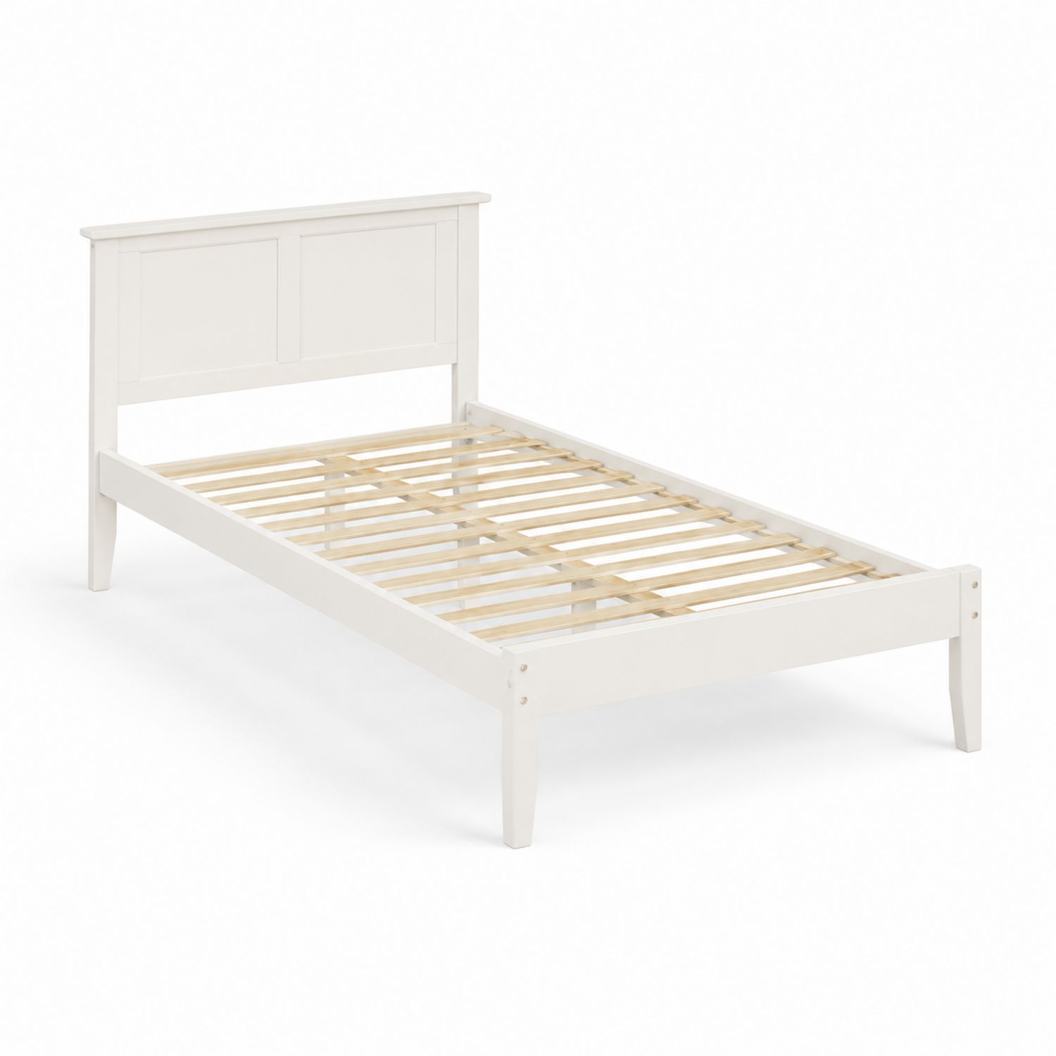 Einzelbett Holzgestell 200x90 cm Weiß