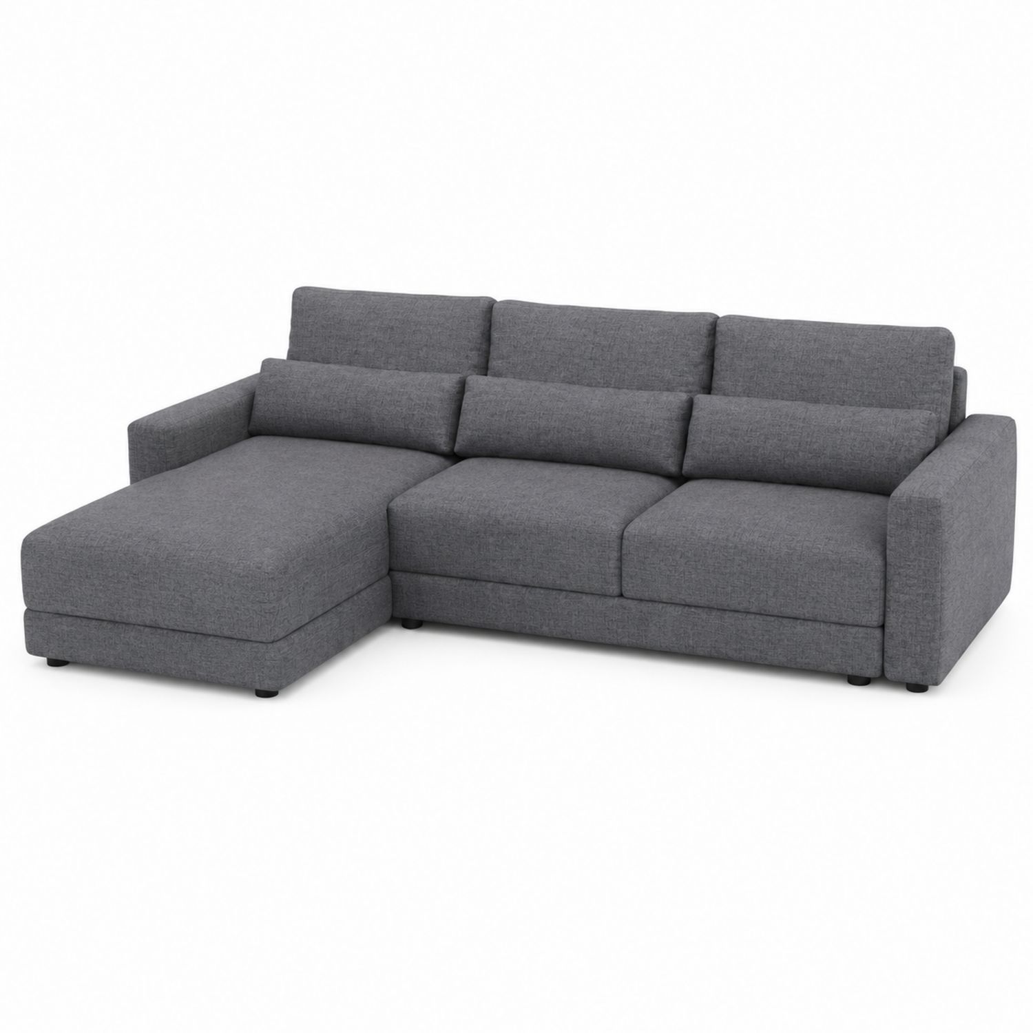 Ecksofa Grau Stoff 230x85 cm