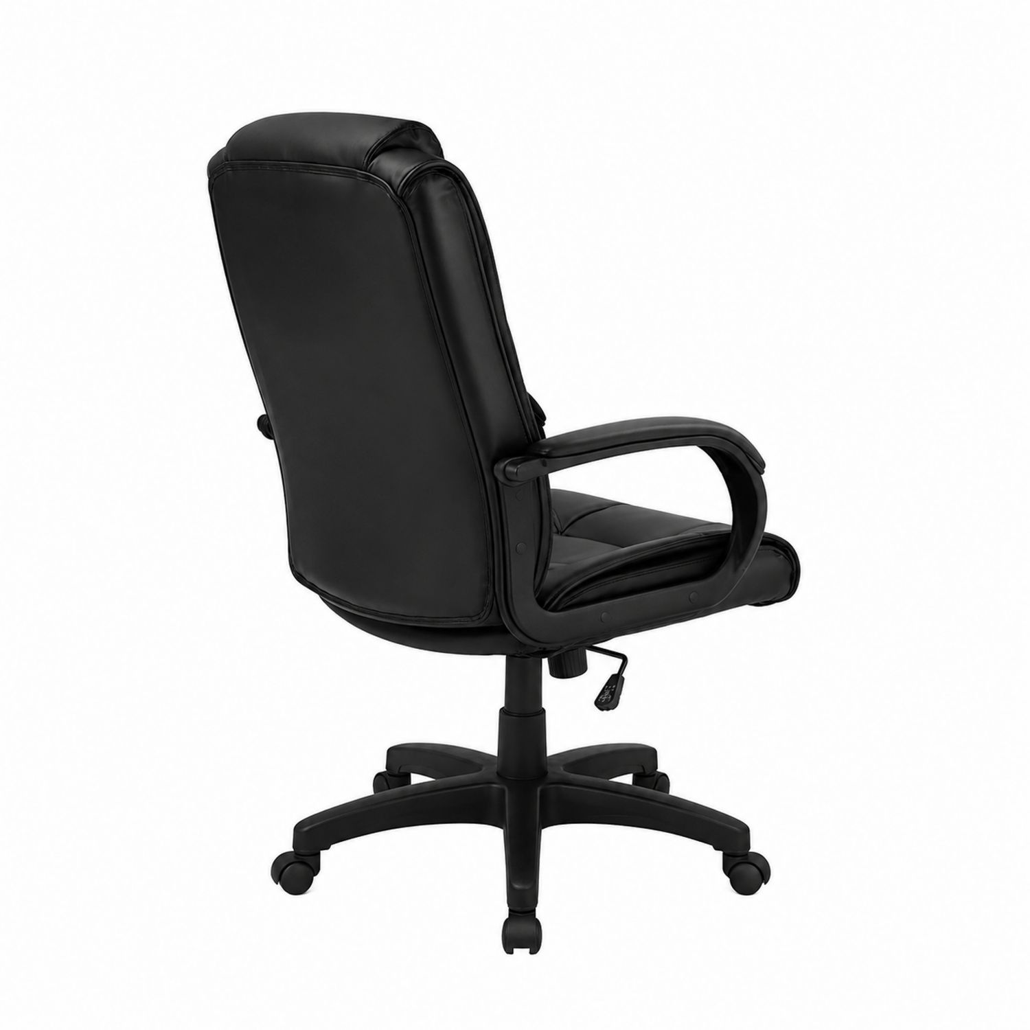 Ergonomischer Bürostuhl mit hoher Rückenlehne aus PU-Leder, Schwarz