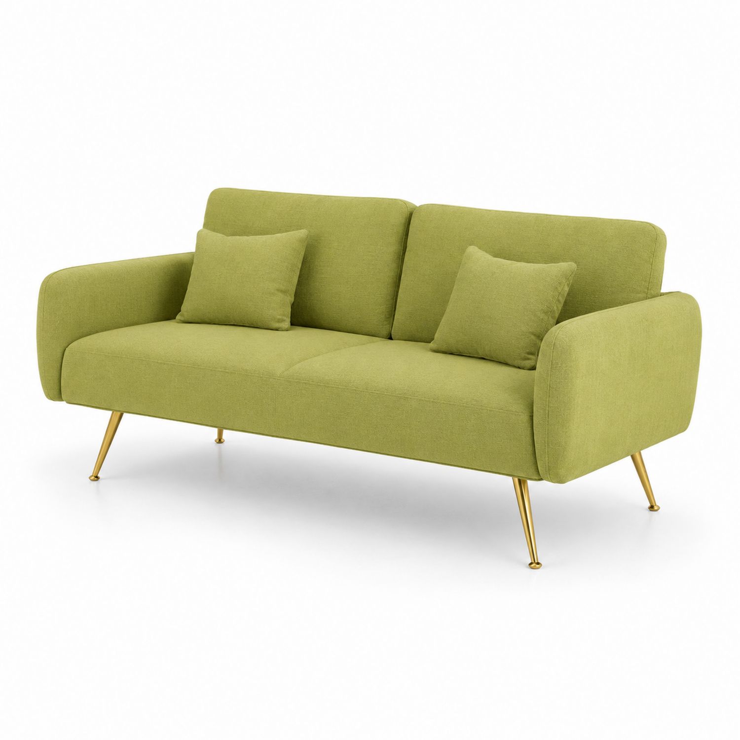 3-Sitzer Sofa aus Stoff Grün mit Metallbeinen