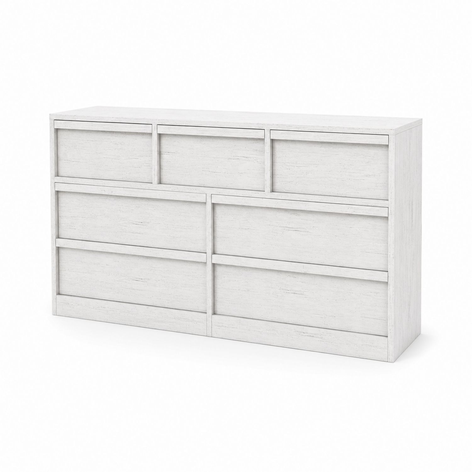 Kommode mit 8 Schubladen aus Holz Weiß