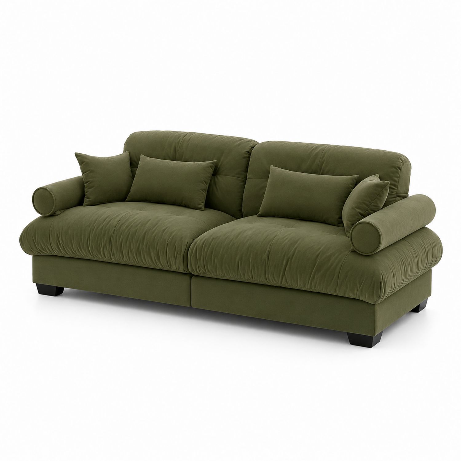 3-Sitzer Sofa Samt Olivgrün
