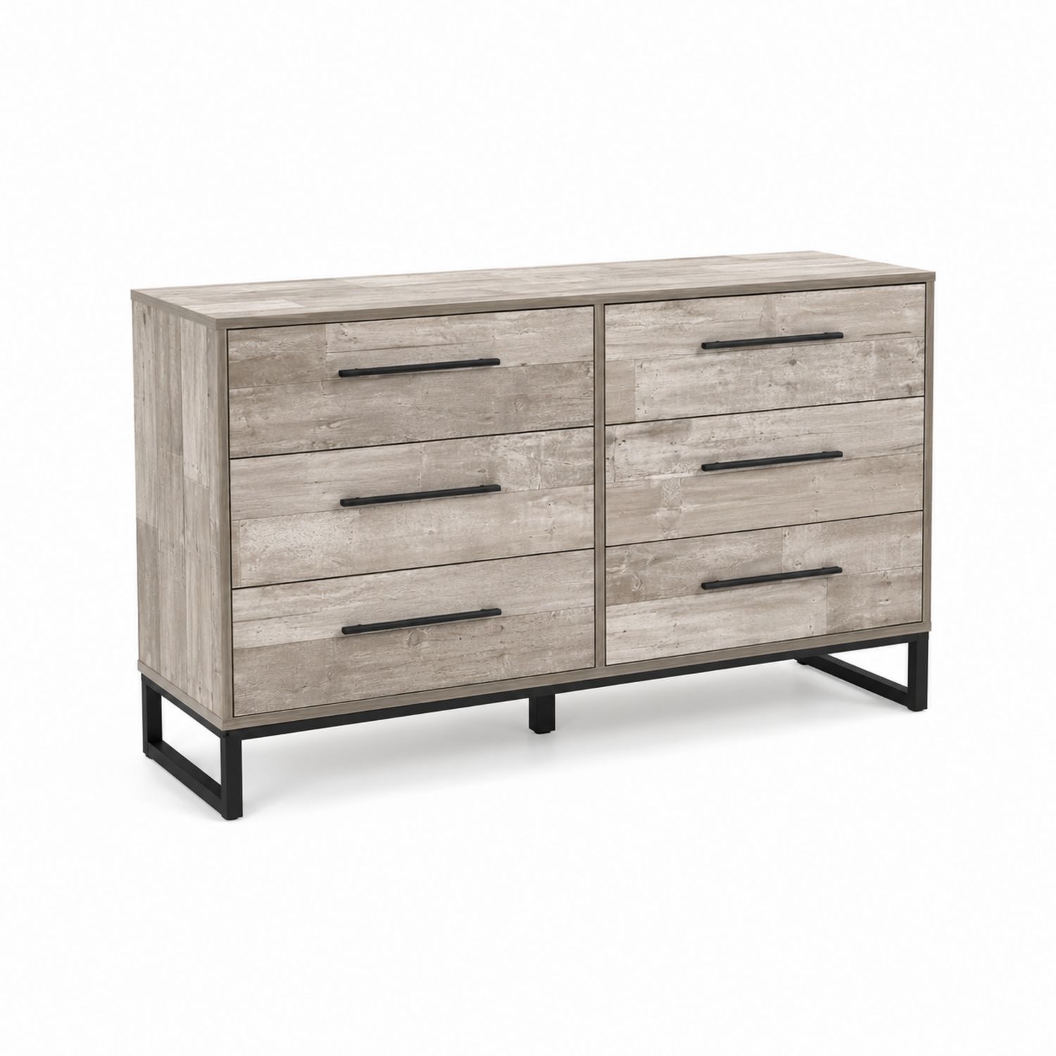 Kommode Holz Metall Hellgrau 120x75x40cm