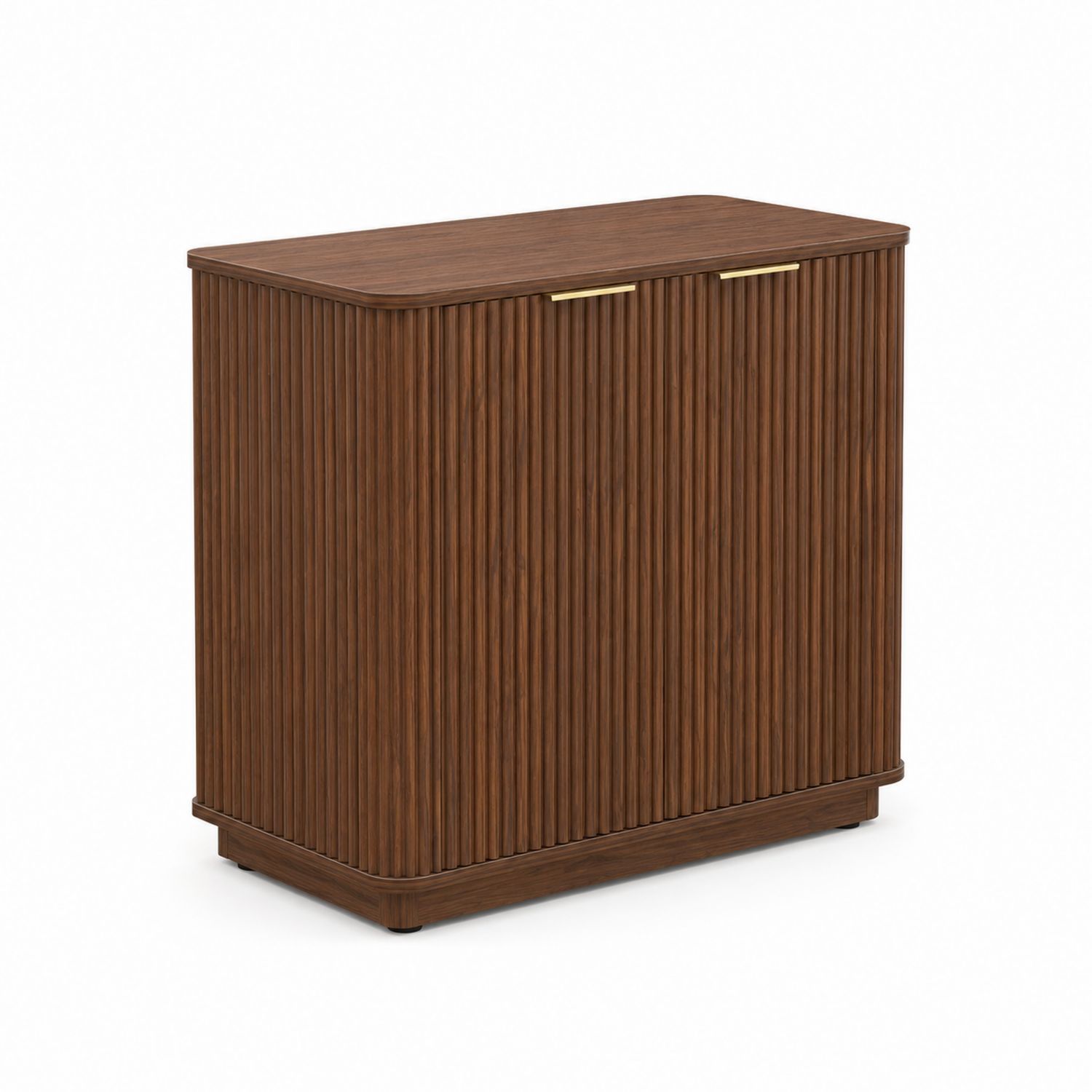 Sideboard aus Holz mit Messinggriffen, 120x40x80 cm, Braun